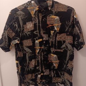 Natural Issue Tropical Beach Men's Button Down Shirt Size Small